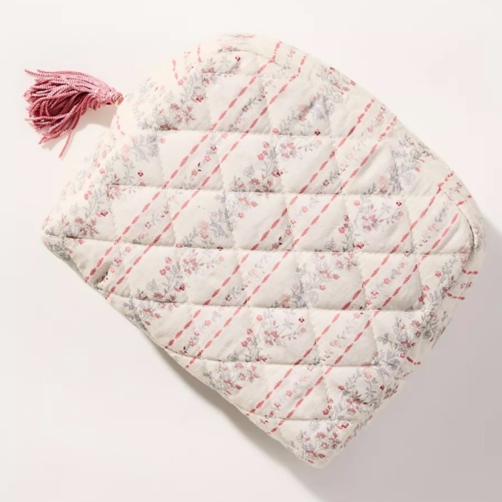 Anthropology Quilted Half-Moon Cosmetic Bag.